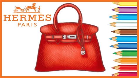 hermes bag drawing|hermes bag flower drawing.